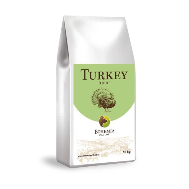Wild Line 10 kg pose med sundt og allergivenligt voksen hundefoder fra Bohemia Pet Food med kalkunk�d