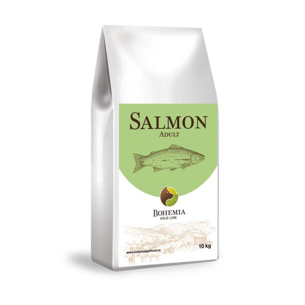 Wild Line 10 kg pose med sundt og allergivenligt voksen hundefoder fra Bohemia Pet Food med single protein af laks