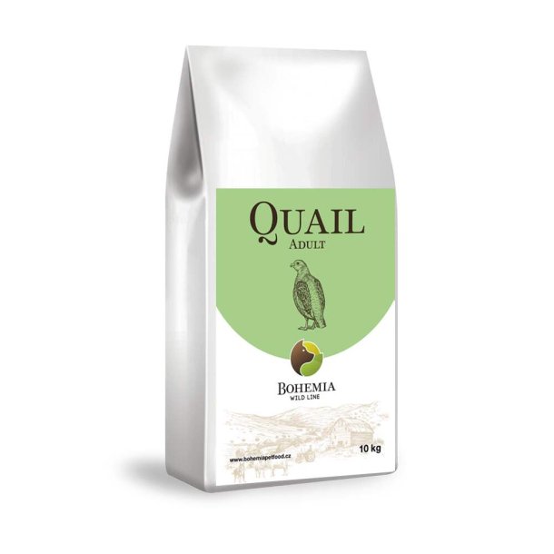 Wild Line 10 kg pose med sundt og allergivenligt voksen hundefoder fra Bohemia Pet Food med vagtelk�d